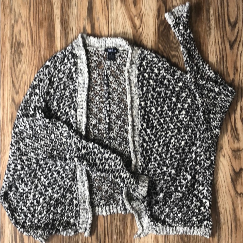 Black and White Knit Cardigan